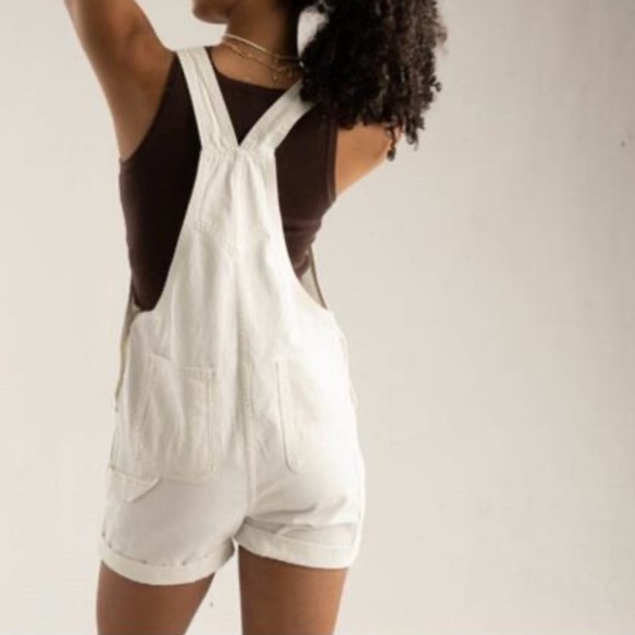 Vans Ground Work Short Overalls in Marshmallow White, size X Small - Picture 2 of 13